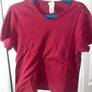 LL Bean V-Neck T-Shirt Magenta Women’s Medium